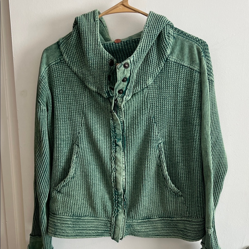 NWOT Fp one free people mason hoodie in bright green size M